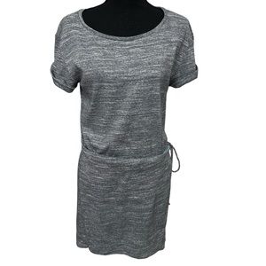 Anthropologie‎ Maeve Riley Heathered Gray Wrap Skirt Shirt Dress Size M